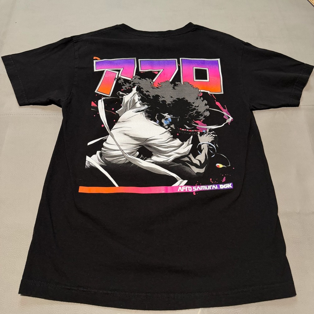 DGK Afro Samurai Men T-Shirt Black Anime Japan Cartoon Y2K Skate Network-7227